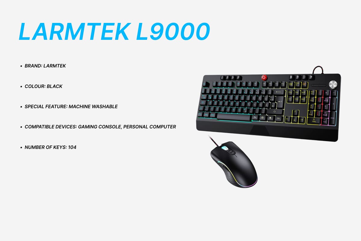 LarmTek L9000 Gaming Keyboard with Mouse